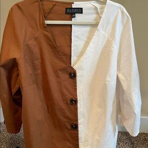 Eloquii Multi-Colored Button-down